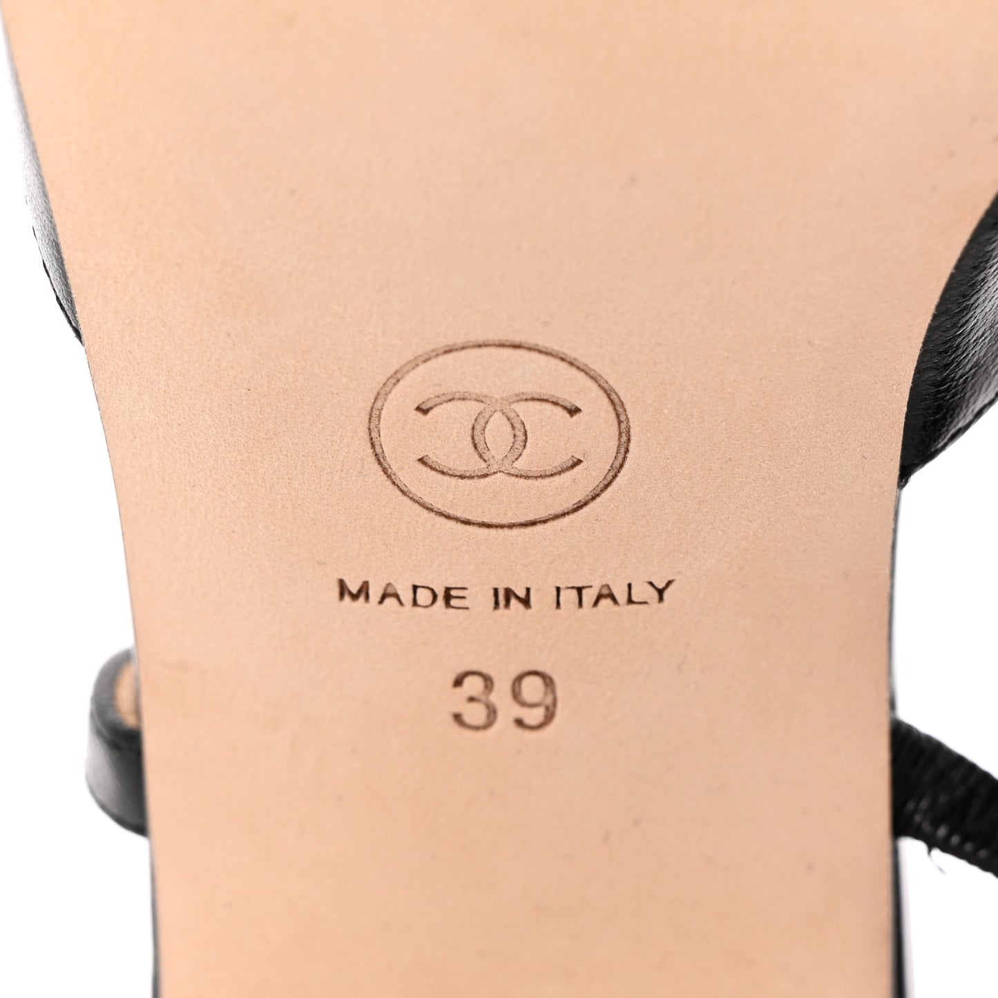 Goatskin Grosgrain Cap Toe CC Slingback Sandals 39 Black