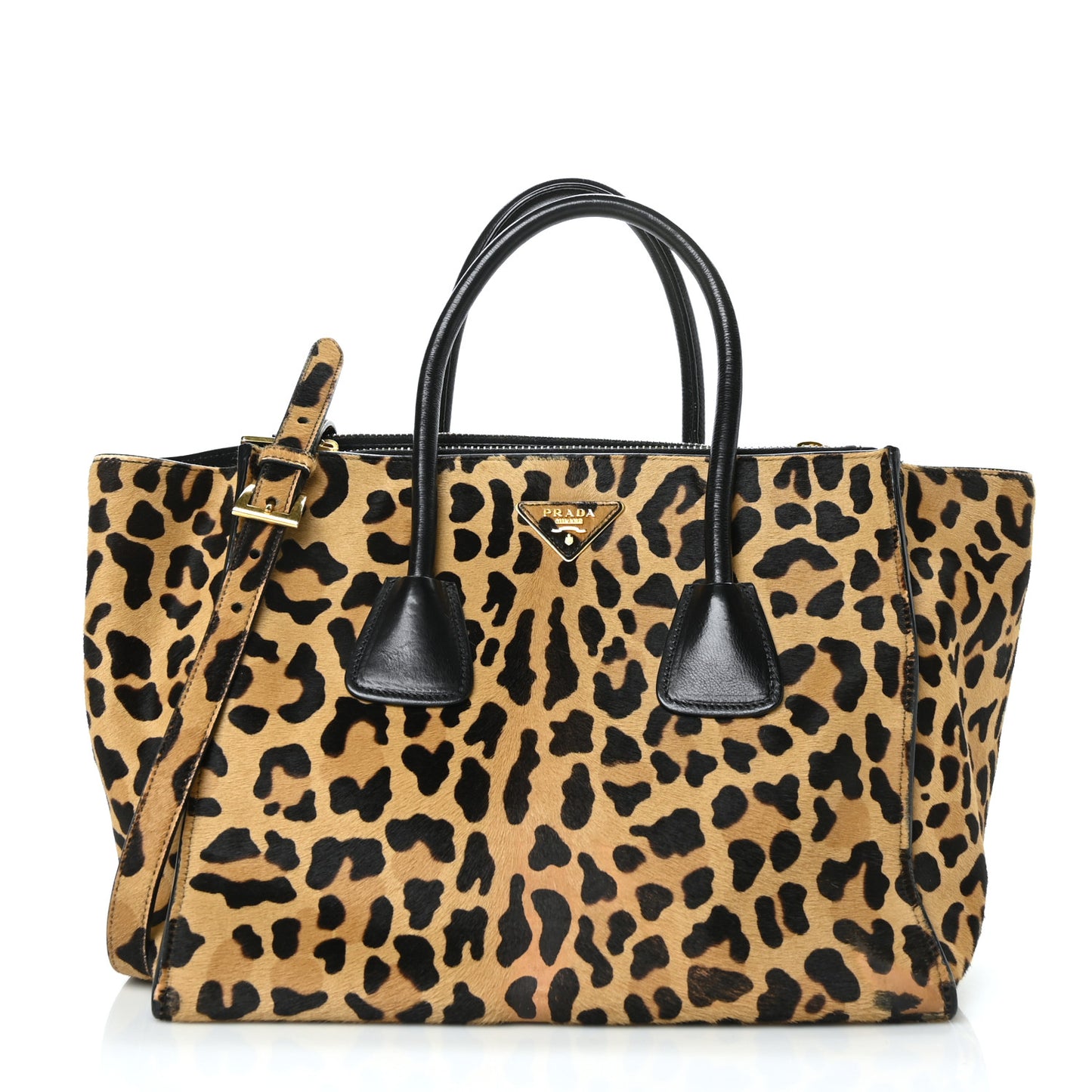 Cavallino Leopard Print Twin Pocket Tote
