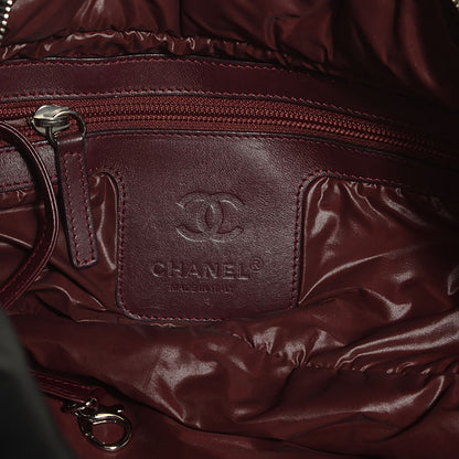 Chanel Nylon Quilted Coco Cocoon Medium Reversible Tote Black Red 6 of 7