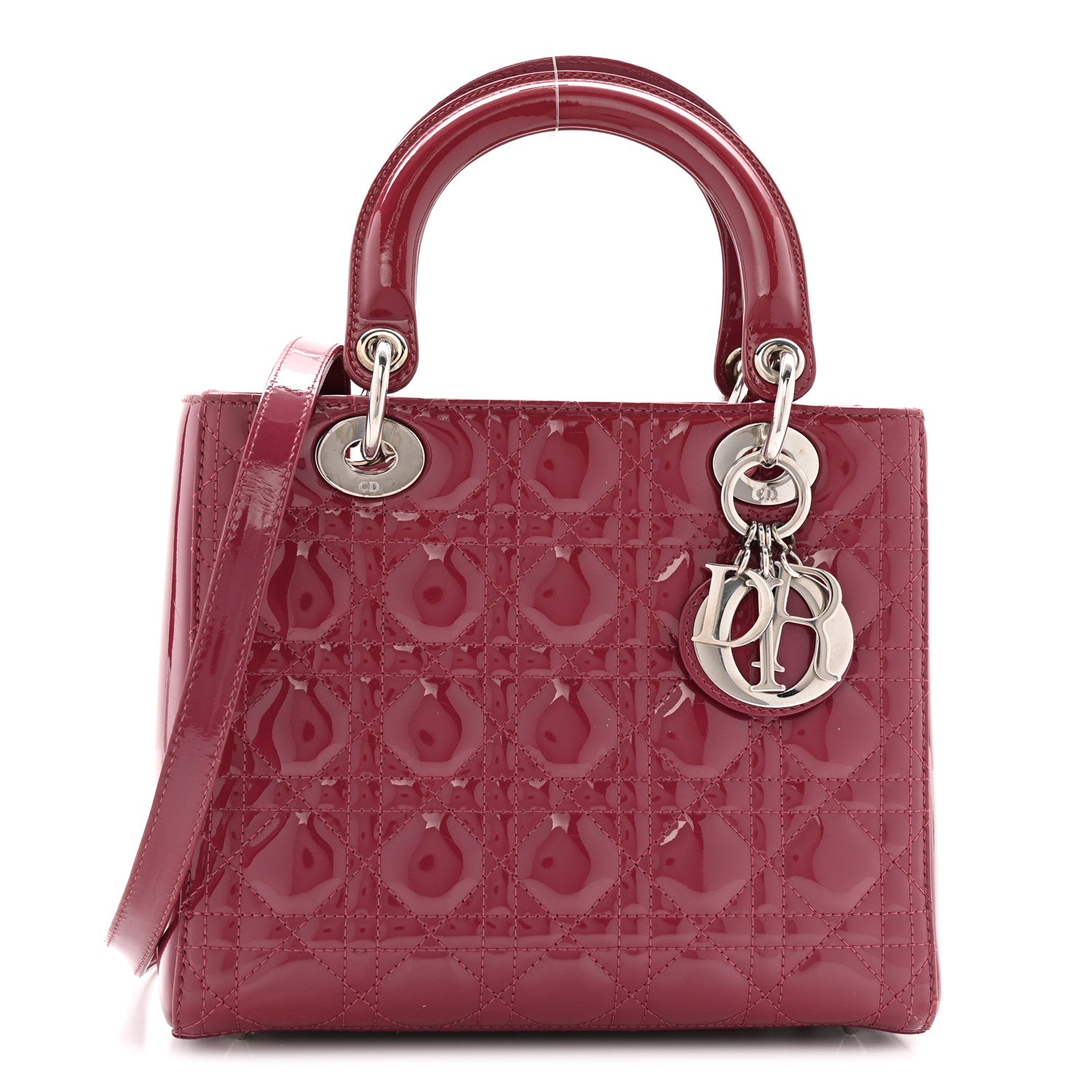 Christian Dior Patent Cannage Medium Lady Dior Dark Pink 1 of 13