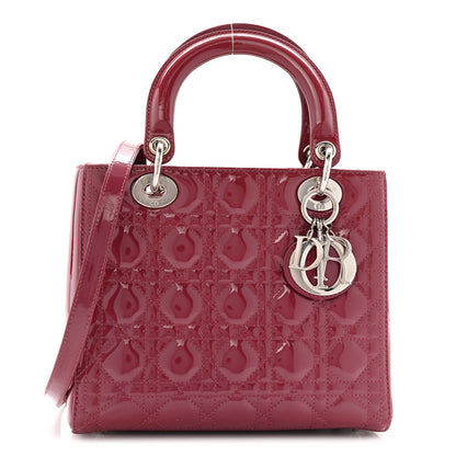 Christian Dior Patent Cannage Medium Lady Dior Dark Pink 1 of 13