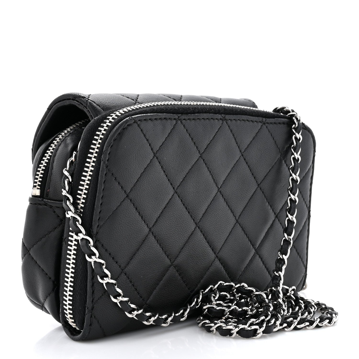 Chanel Lambskin Quilted New Mini Flap Black 3 of 14