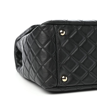 Chanel Metallized Calfskin Quilted XXL Travel Flap Bag Black 8 of 10