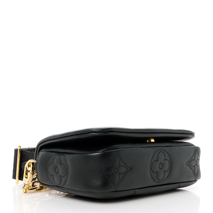 Louis Vuitton Calfskin Bubblegram Wallet On Strap Black 4 of 12