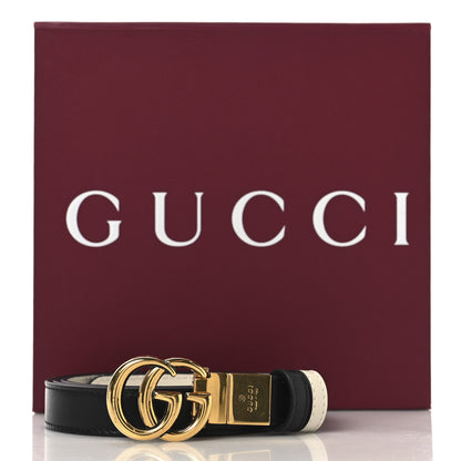 Gucci Plutone Calfskin Double G Reversible Belt 100 40 Black White 8 of 8
