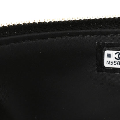 Chanel Velvet Effect Nylon Shiny Crumpled Calfskin Coco Neige Quilted Clutch With Chain Black 7 of 11
