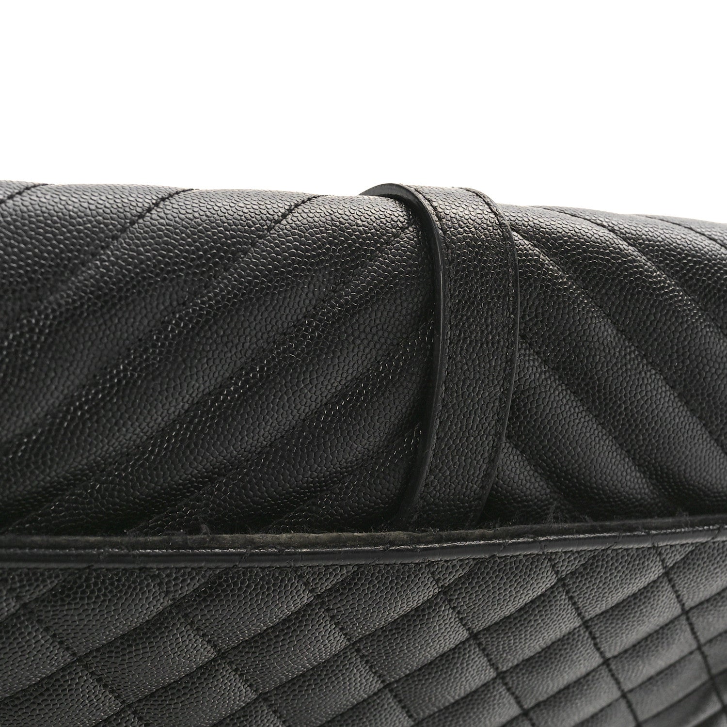 Saint Laurent Grain De Poudre Textured Mixed Matelasse Large Triquilt Monogram Satchel Black 11 of 19