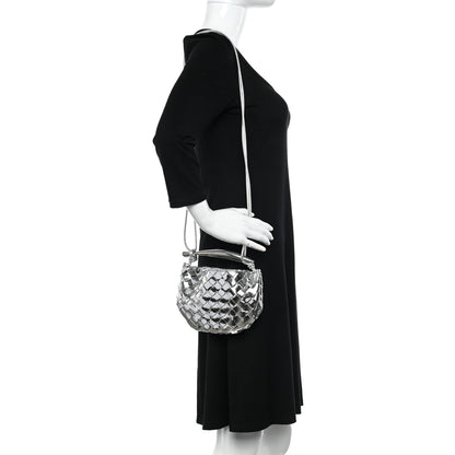 Bottega Veneta Mirror Laminated Nappa Intrecciato Mini Sardine Bag Silver 2 of 9