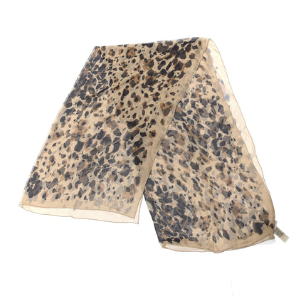 Burberry Silk Animal Print Scarf Camel 2 of 5