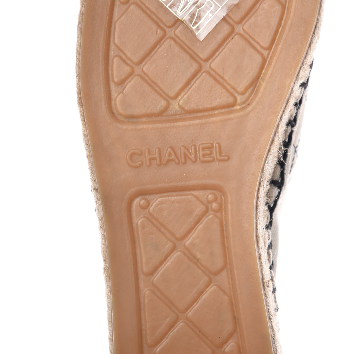Chanel Fabric Biarritz CC Espadrilles 39 Beige Black 6 of 10