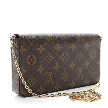 Louis Vuitton Monogram Pochette Felicie Chain Wallet Fuchsia 4 of 11