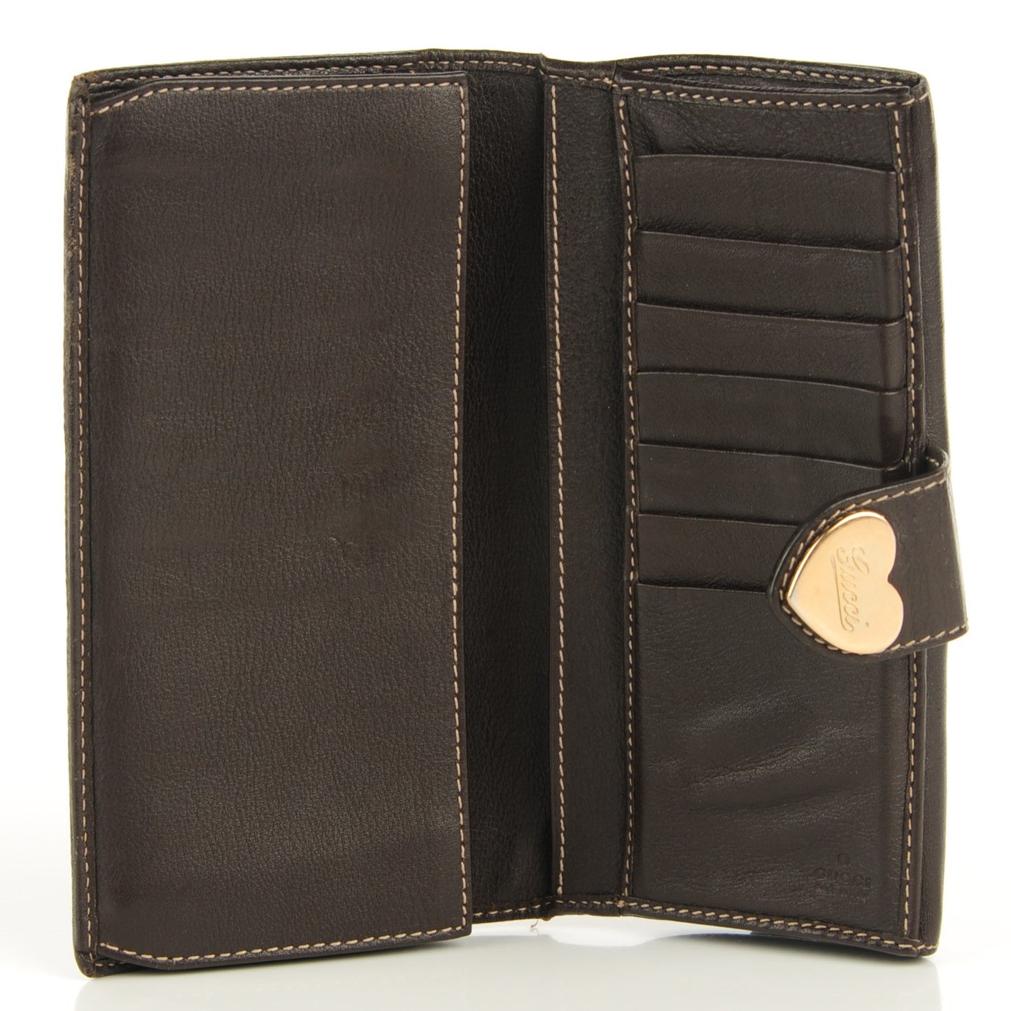 Monogram Heart Continental Wallet Dark Brown