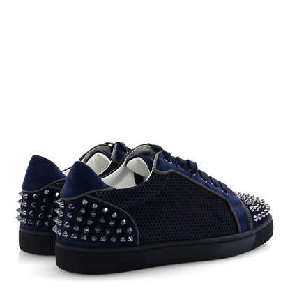 Christian Louboutin Veau Velours Mesh Seavaste 2 Orlato Flat Sneakers 39 Navy 5 of 8