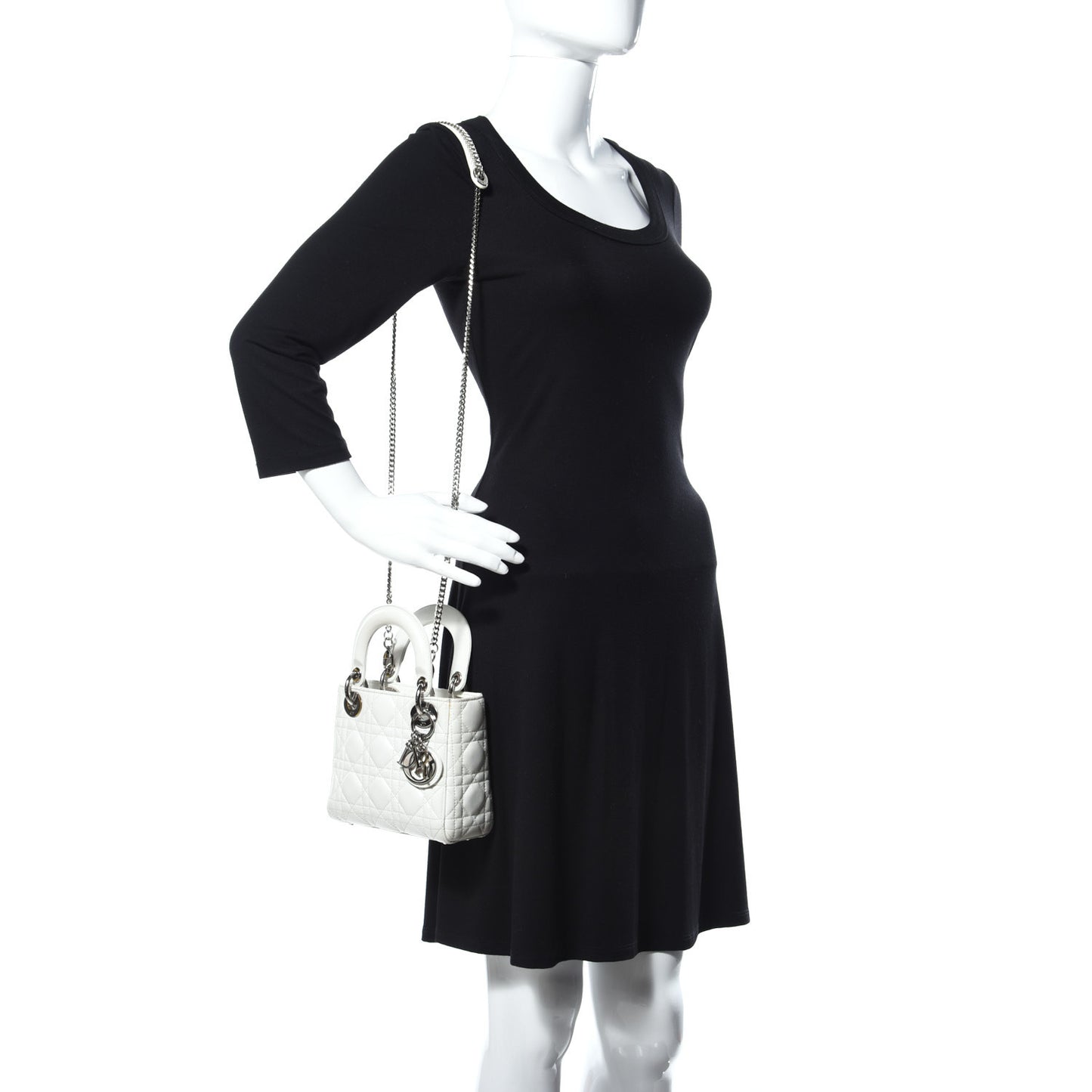 Lambskin Cannage Mini Lady Dior White