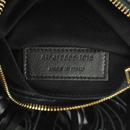 Saint Laurent Calfskin Small Emmanuelle Fringe Hobo Bag Black 7 of 7