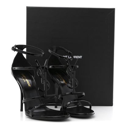 Saint Laurent Patent Cassandra 100 Sandals 38 Black 10 of 10