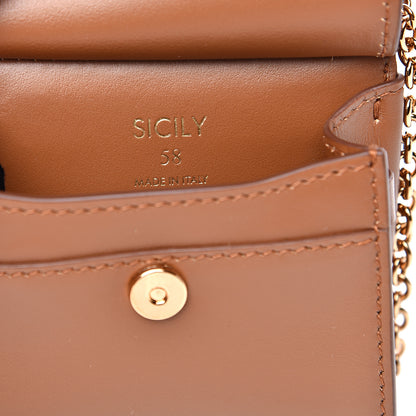 Dolce & Gabbana Calfskin Micro 58 Miss Sicily Satchel Brown 10 of 11