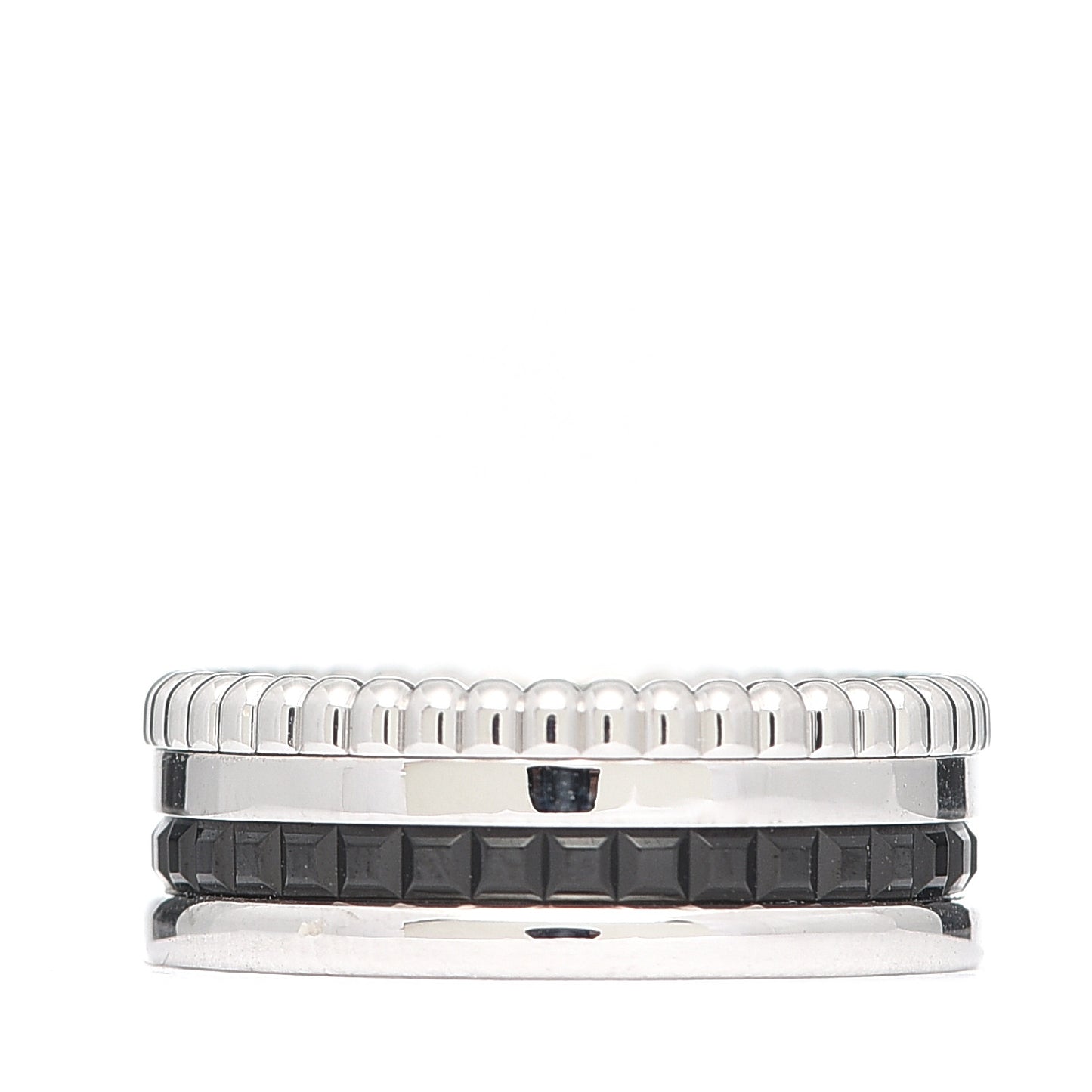 18K White Gold PVD Small Quatre Black Edition Ring 51 5.75