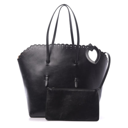 Alaia Calfskin Scalloped Trim Cabas MM Black 1 of 20