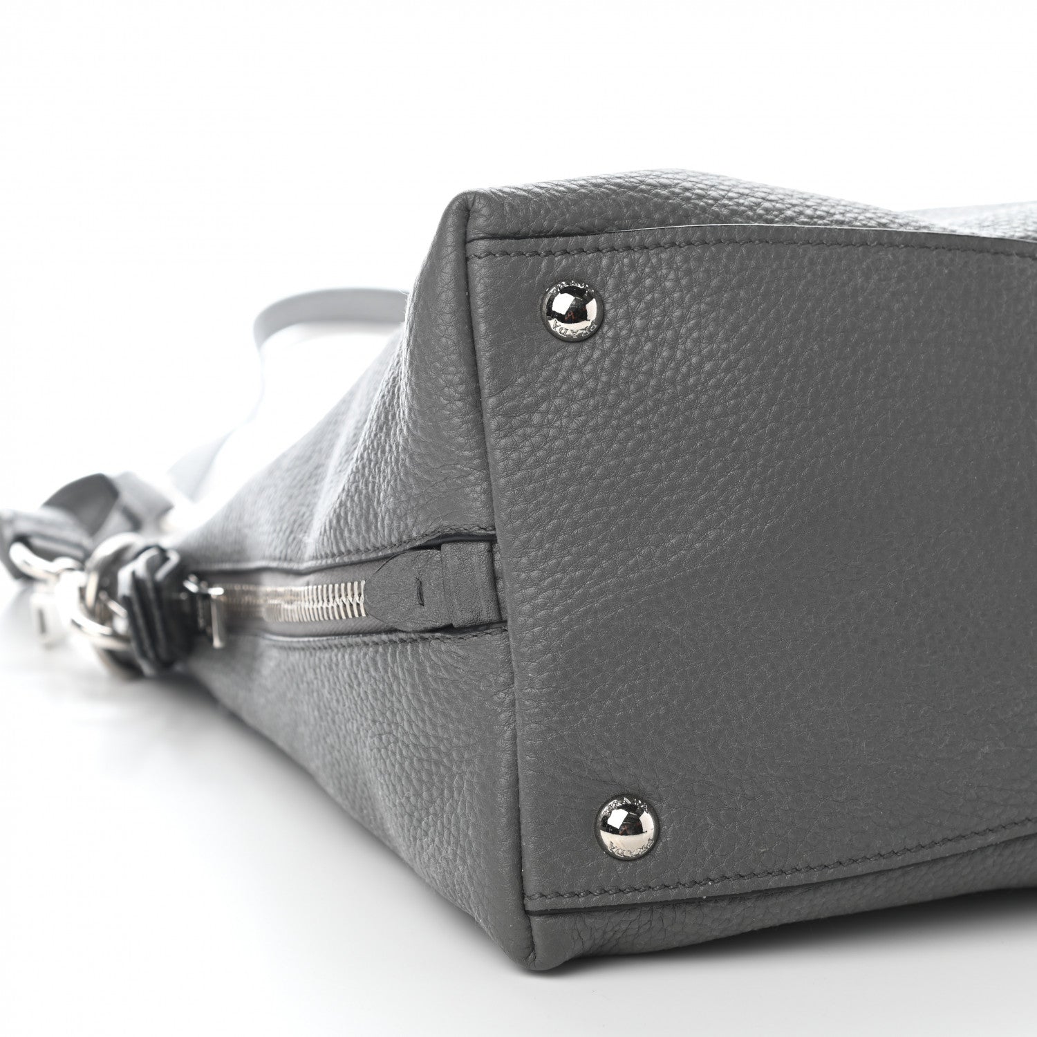Prada Vitello Daino Side Zip Tote Marmo 9 of 10