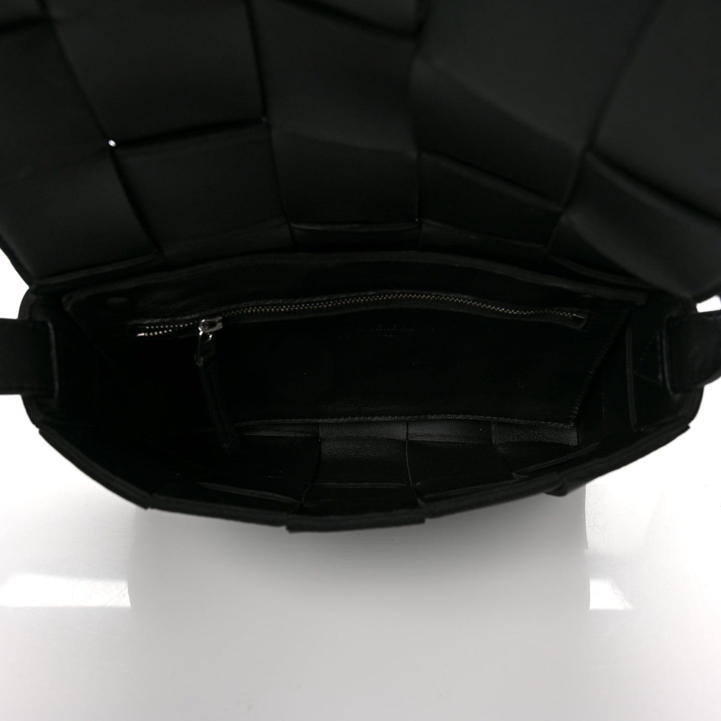 Lambskin Maxi Intrecciato Cassette Crossbody Bag Black