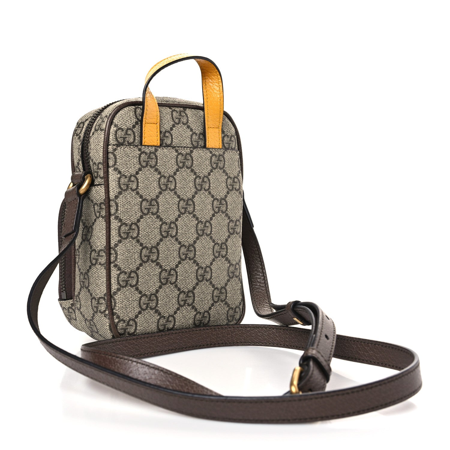 Gucci GG Supreme Monogram Mini Neo Vintage Double Zip Messenger Bag Beige New Acero Crop 3 of 10