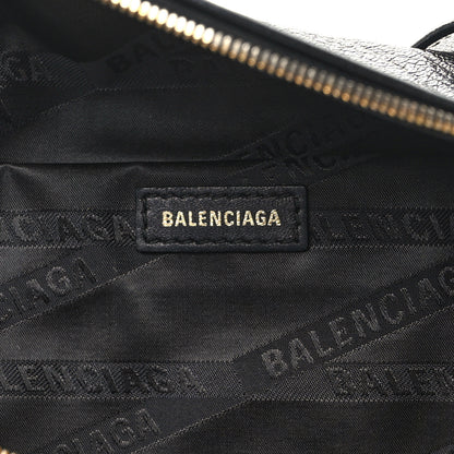 Balenciaga Shiny Goatskin Allover Logo Embossed XXS Souvenir Belt Bag Black 6 of 10