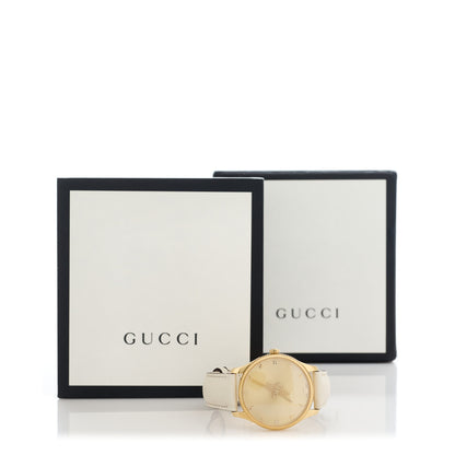 Gucci Stainless Steel Calfskin 36mm G-Timeless Bee Quartz Watch White 5 of 5