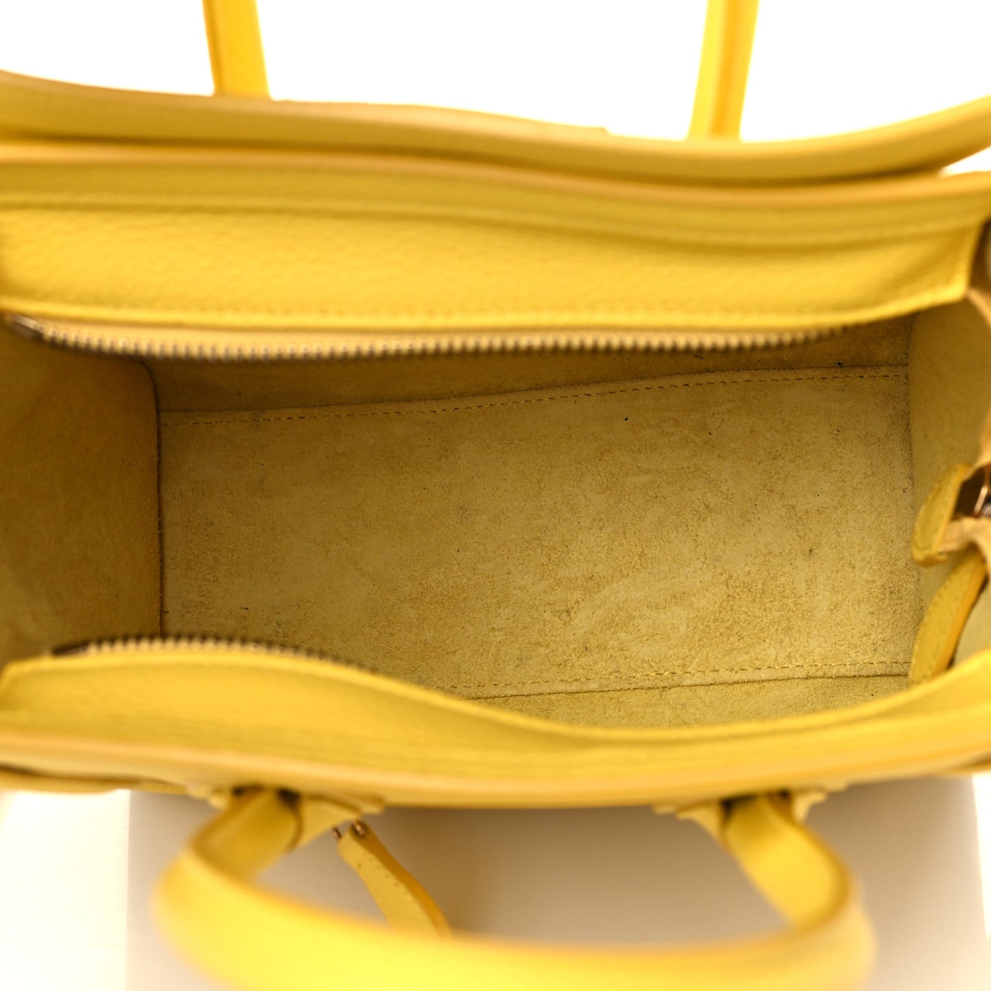 Drummed Calfskin Nano Luggage Citron