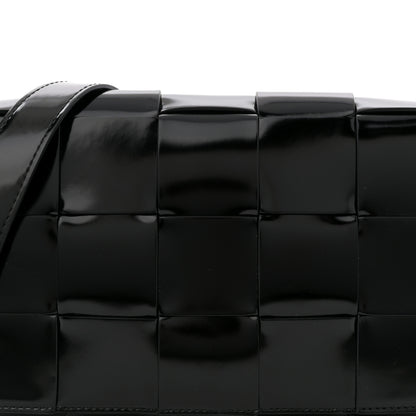 Bottega Veneta Patent Maxi Intrecciato Cassette Crossbody Bag Black 7 of 10