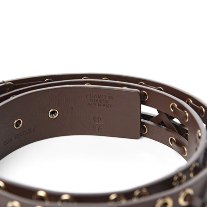 Chanel Cross Stitch Belt 90 36 Dark Brown 4 of 5