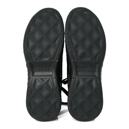 Chanel Suede Calfskin Mixed Fibers CC Sneakers 40 Black 6 of 10
