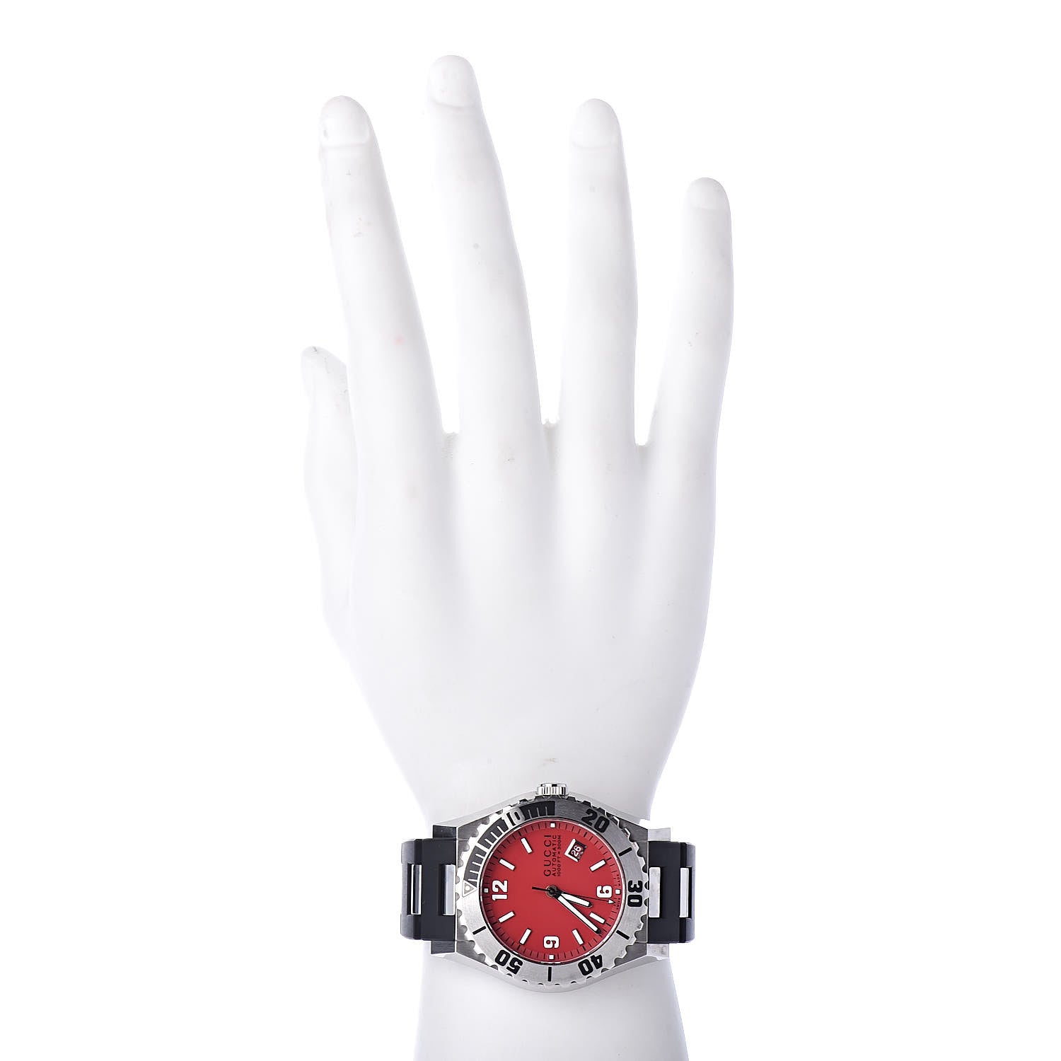 Gucci Stainless Steel Rubber 44mm Pantheon Automatic Watch Red 2 of 7