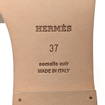 Hermes Box Calfskin Oran Sandals 37 Beige Mastic 7 of 10