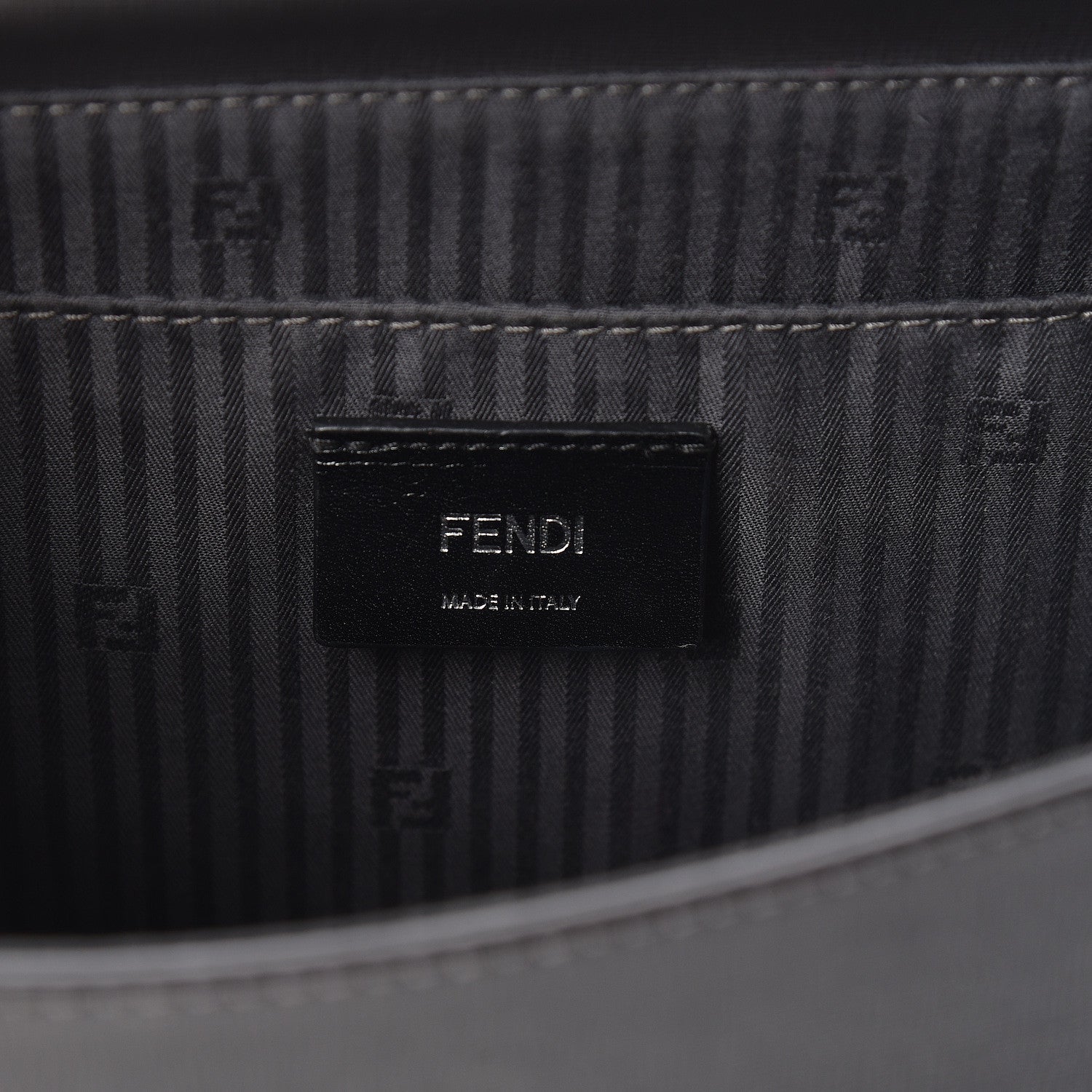 Fendi Vitello Elite Flamingo Demi Jour Shoulder Bag Grey 7 of 12
