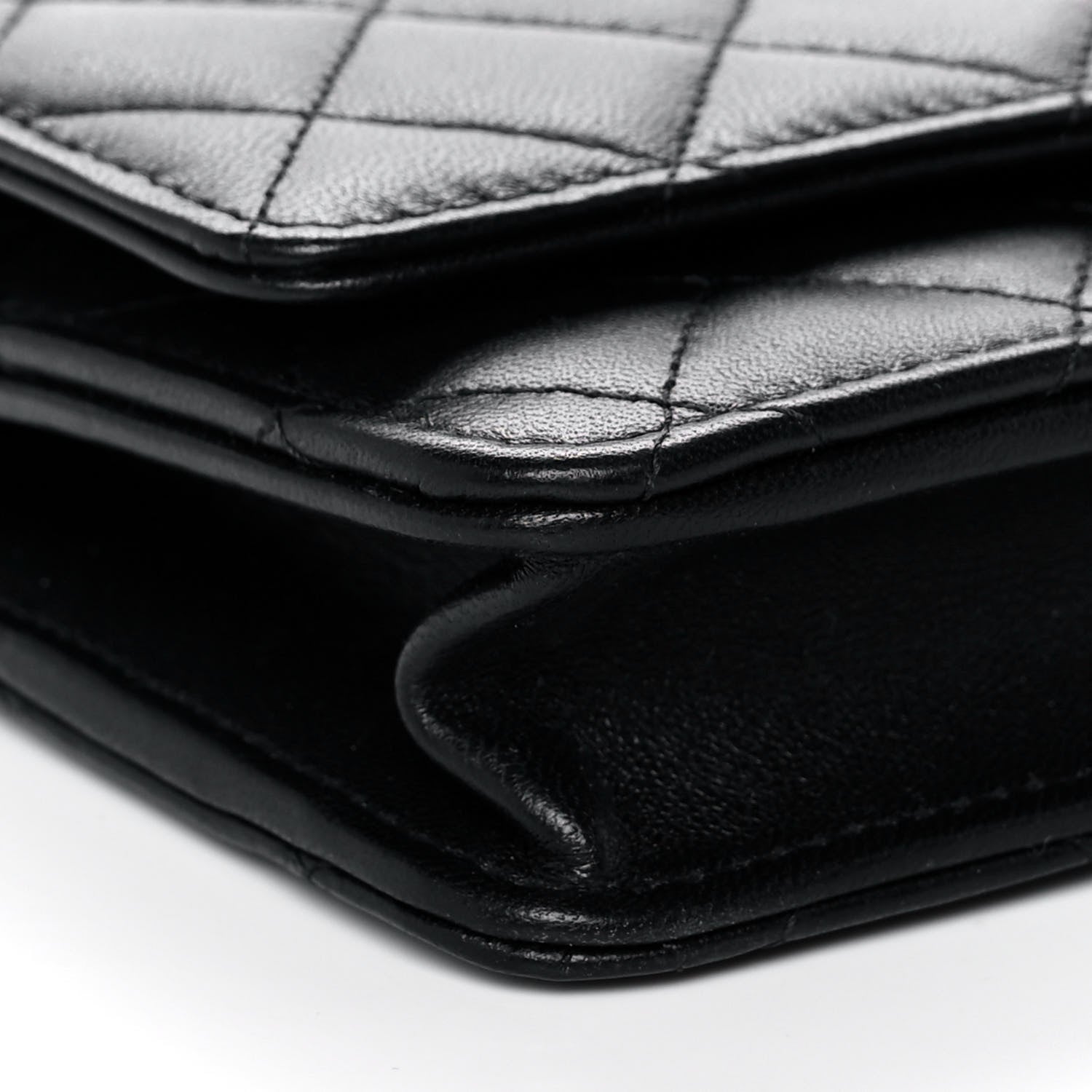 Chanel Lambskin Quilted Trendy CC Wallet On Chain WOC Black 9 of 11
