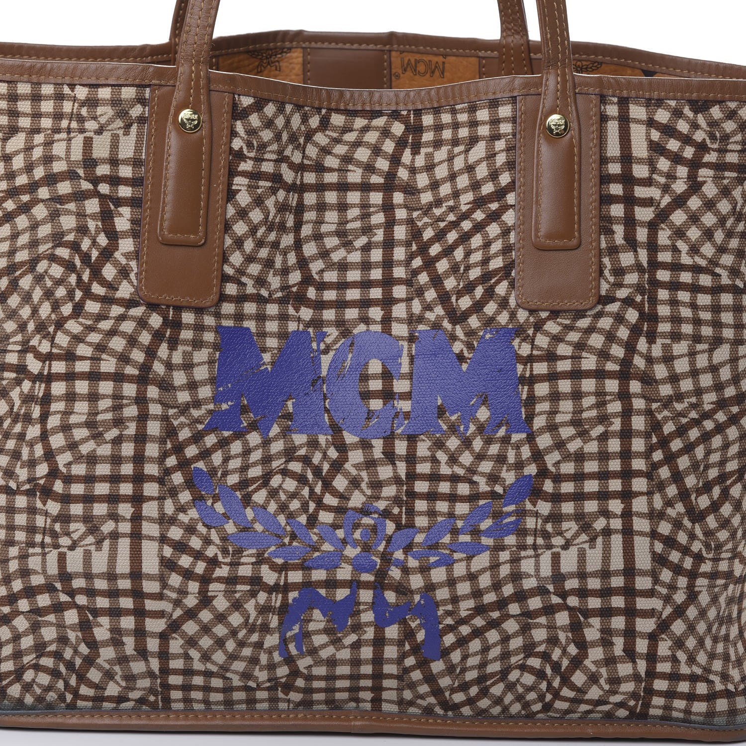 MCM Visetos Medium Liz Reversible Shopper Tote Cognac 16 of 16