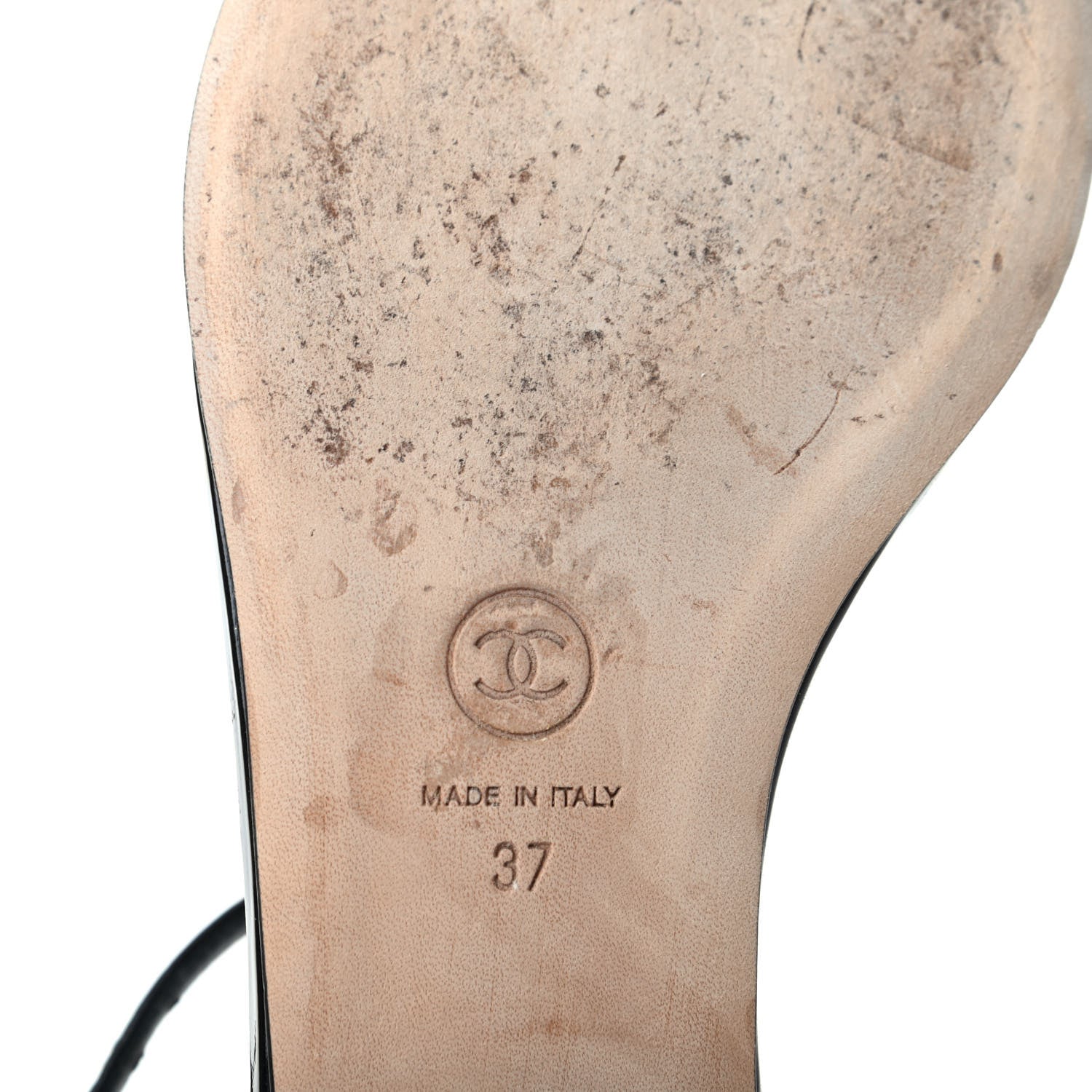 Chanel Patent Camellia Thong Sandals 37 Black 9 of 11