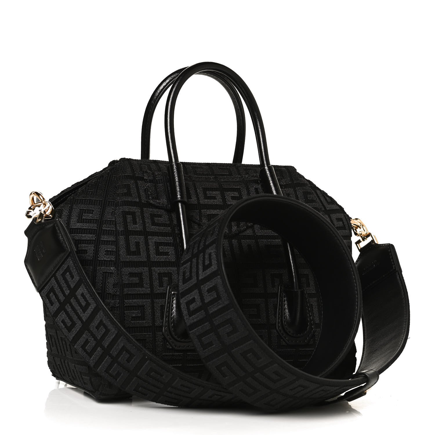 Givenchy Embroidered Canvas Mini Lock Antigona Shoulder Bag Black 3 of 8
