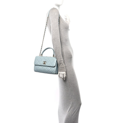 Chanel Lambskin Quilted Small Trendy CC Flap Dual Handle Bag Light Blue 2 of 19