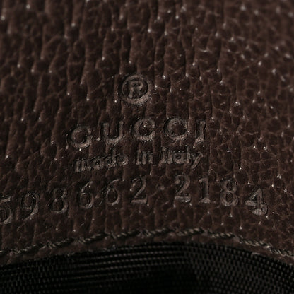 Gucci GG Supreme Monogram Textured Calfskin Web Ophidia Card Case Wallet Beige Ebony New Acero 6 of 7