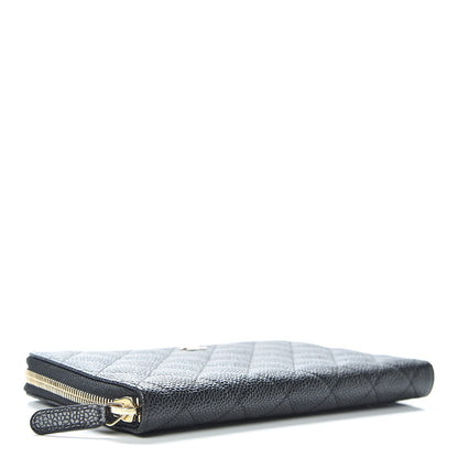 Chanel Caviar Quilted Large Zip Around Organizer Wallet Black 4 of 10