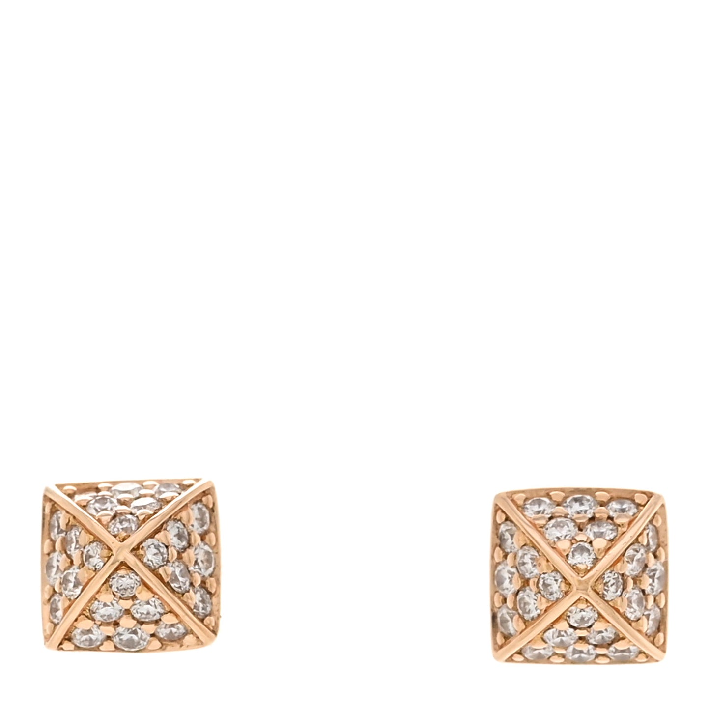 18K Rose Gold Diamond Clou d'H Stud Earrings
