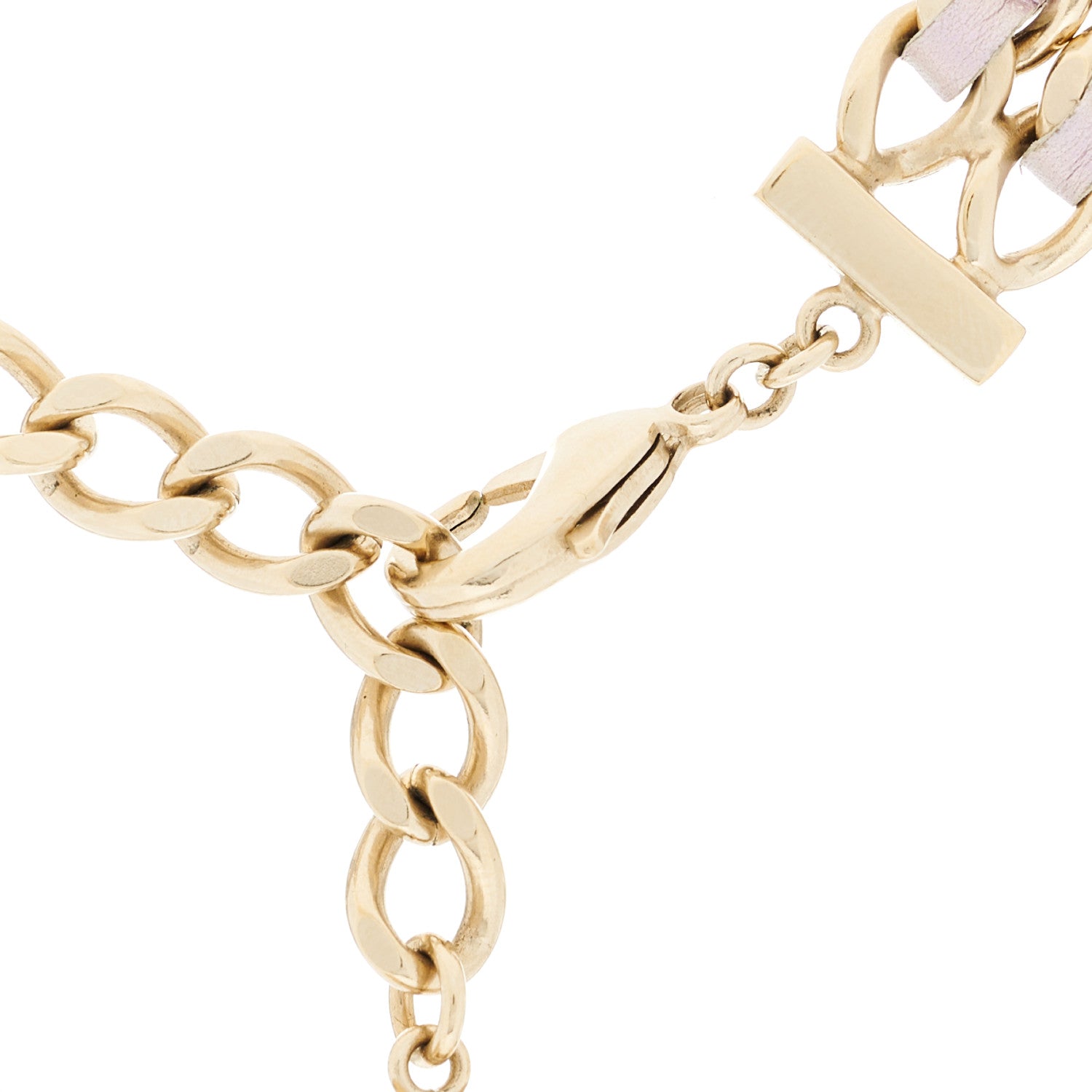 Chanel Metal Lambskin Lock Necklace Iridescent Pink 4 of 6
