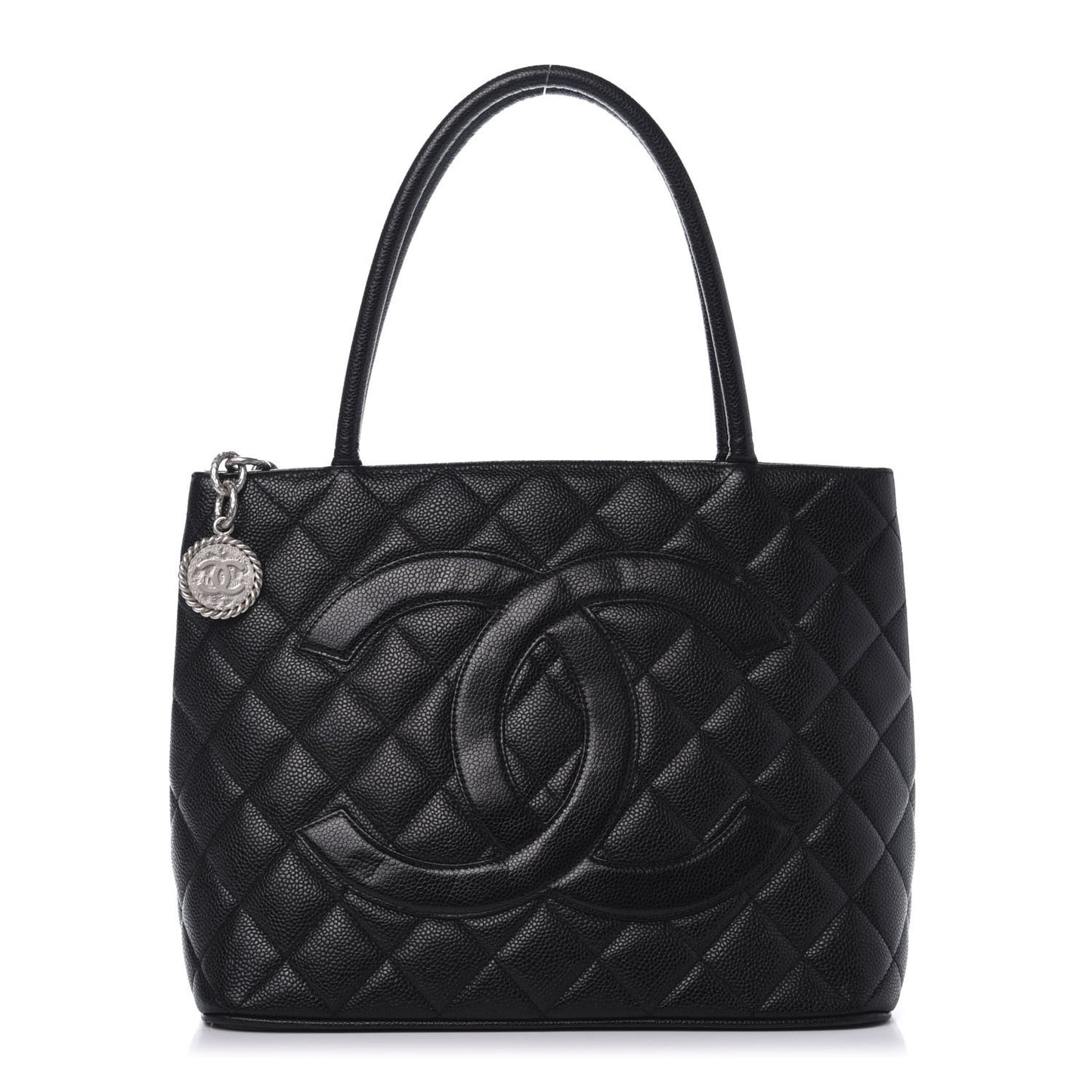 Caviar Quilted Medallion Tote Black