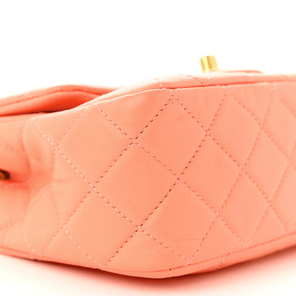Chanel Lambskin Quilted Mini Pearl Crush Flap Light Orange 9 of 13