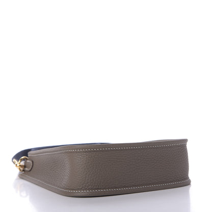 Hermes Taurillon Clemence Amazone Evelyne TPM Etoupe Bleu Indigo 4 of 9