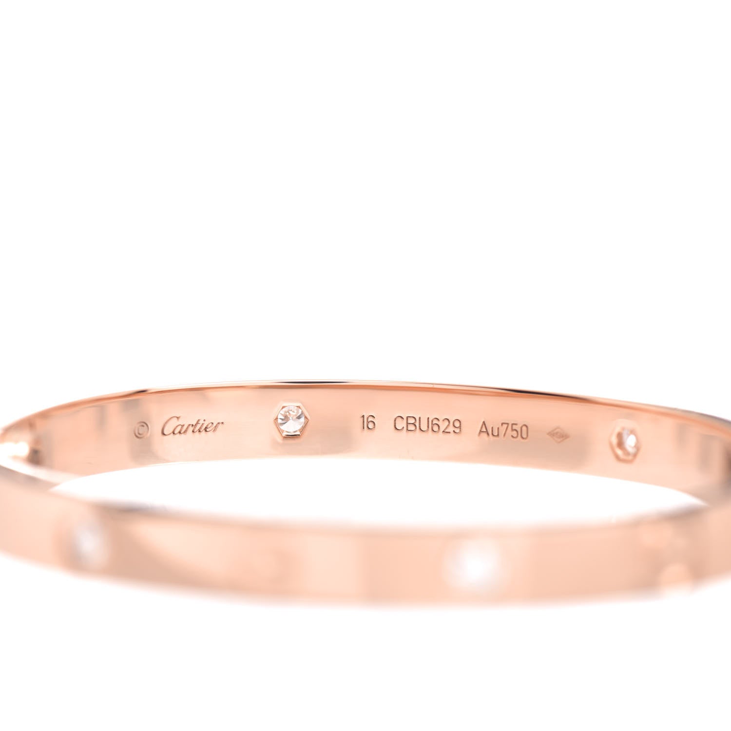 Cartier 18K Pink Gold 4 Diamond LOVE Bracelet 16 4 of 5