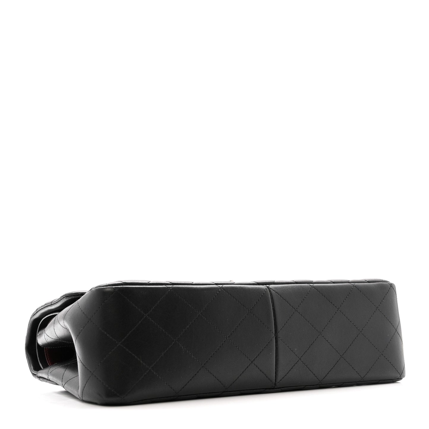 Lambskin Quilted Jumbo Double Flap Black