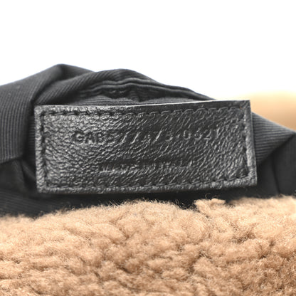 Saint Laurent Shearling Quilted Small Loulou Monogram Chain Satchel Cinnamon 7 of 10